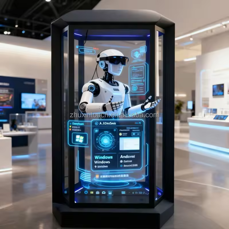Vetrina olografica AI con controllo vocale e touch — dettaglio 3