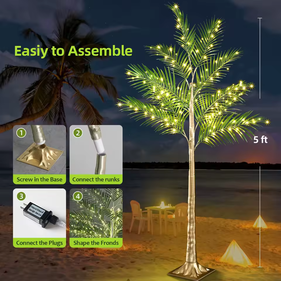 Palma artificiale LED 1,5/2,1 m IP44 — dettaglio 2