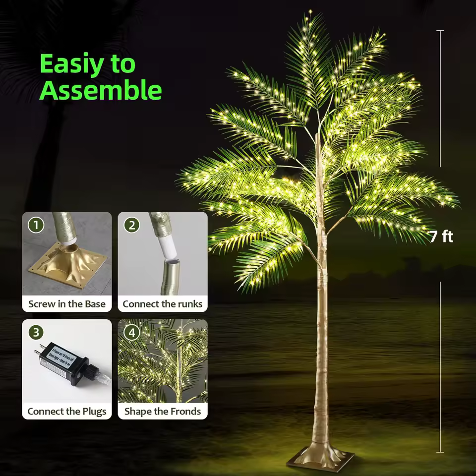 Palma artificiale LED 1,5/2,1 m IP44 — dettaglio 3