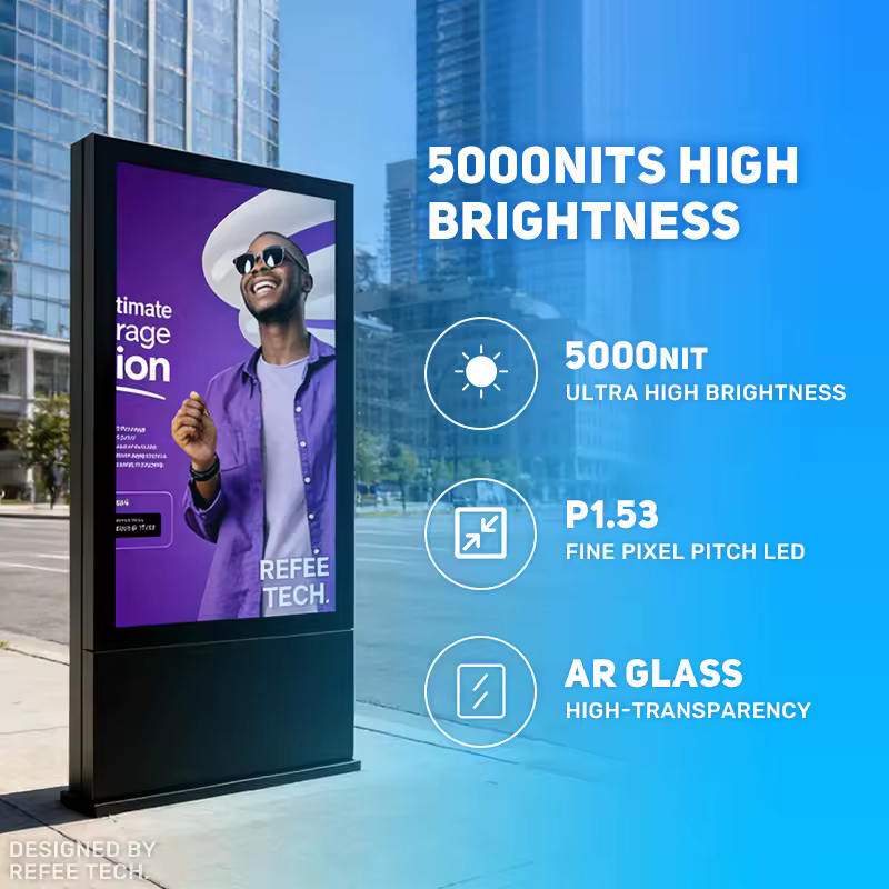 Totem digital signage outdoor 55–81″ IP65 — dettaglio 3