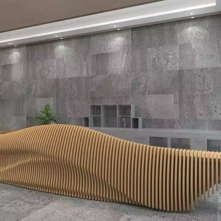 Banco reception LED moderno personalizzabile — dettaglio 2
