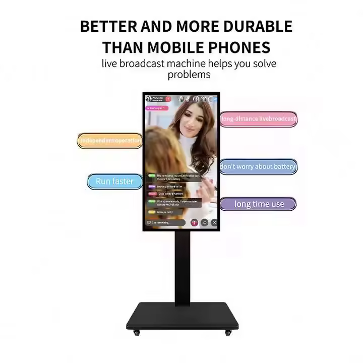 Totem touch 4K UHD portatile per retail — dettaglio 2